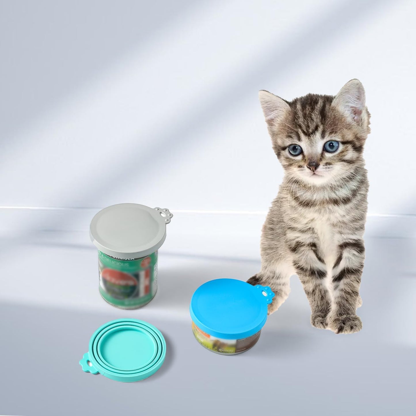 WePet Pet Food Can Covers, Silicone Lids, BPA Free, Dishwasher Safe, Fit Most Standard Size Canned Cat and Dog Food, 3oz/5.5oz/12.5oz/13.2oz, Golden Yellow/Lime Green/Royal Blue