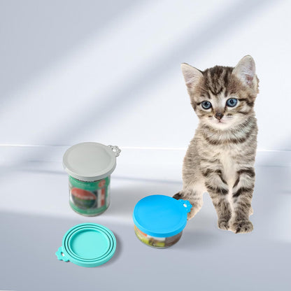 WePet Pet Food Can Covers, Silicone Lids, BPA Free, Dishwasher Safe, Fit Most Standard Size Canned Cat and Dog Food, 3oz/5.5oz/12.5oz/13.2oz, Golden Yellow/Lime Green/Royal Blue