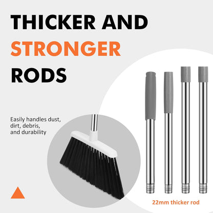 Heavy Duty Broom, 55 Inch Long Handle Outdoor Large Angle Brooms, Commercial Broom for Sweeping Indoor, for Home Garage Kitchen Office Courtyard Lobby Patio Lawn Concrete