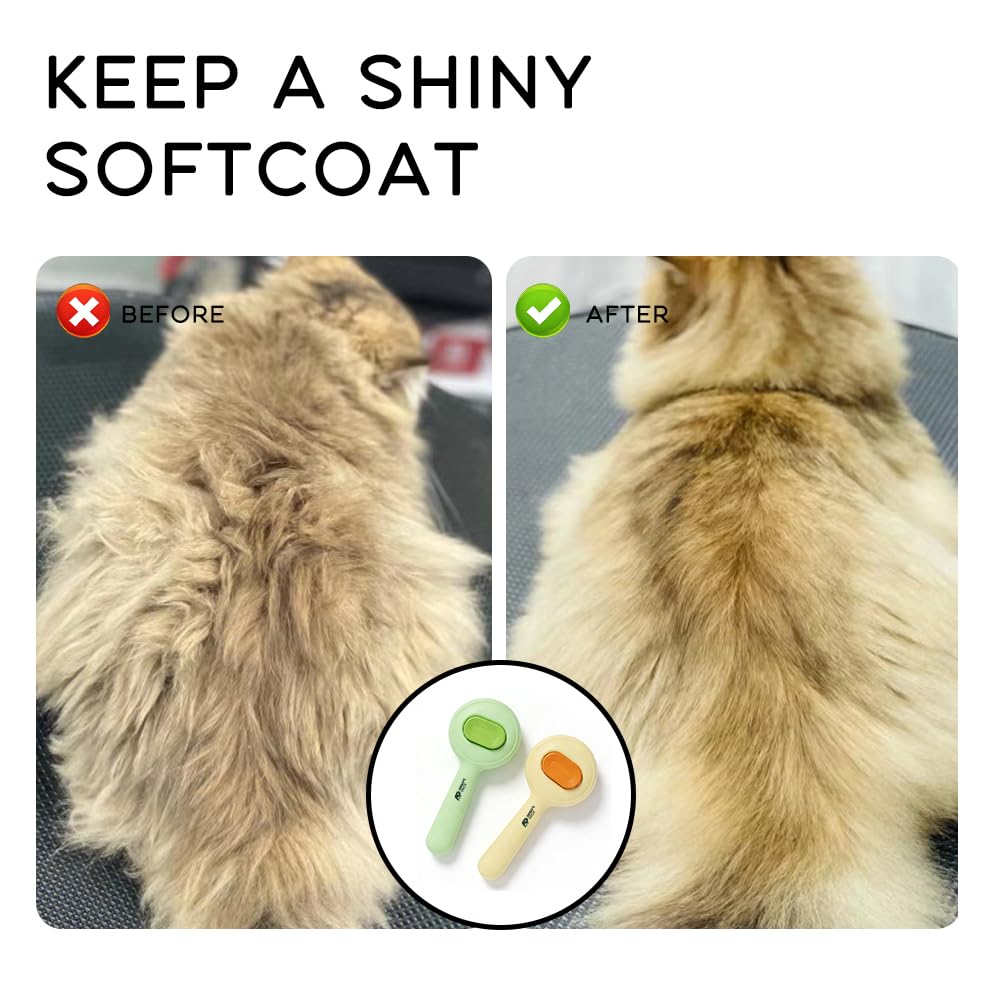 Argo's Pack - Pet Brush for Shedding - Self-Cleaning Slicker Brush for Cats and Dogs, Gently Removes Mats and Tangled Fur, Professional Grooming Tool for Long & Short Haired Pets, Hair Remover