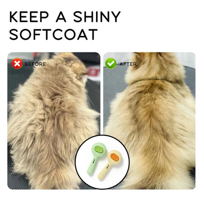 Argo's Pack - Pet Brush for Shedding - Self-Cleaning Slicker Brush for Cats and Dogs, Gently Removes Mats and Tangled Fur, Professional Grooming Tool for Long & Short Haired Pets, Hair Remover