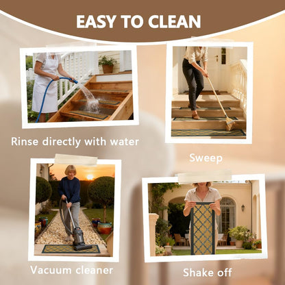Stair Runners for Wooden Steps, Non Slip Stair Carpet Treads, 2 Pcs 30" x 8.5" Stair Mats Rug Heat Insulation Rubber Backing, Staircase Step Treads for Elders, Dogs & Kids, Coco Lattice.