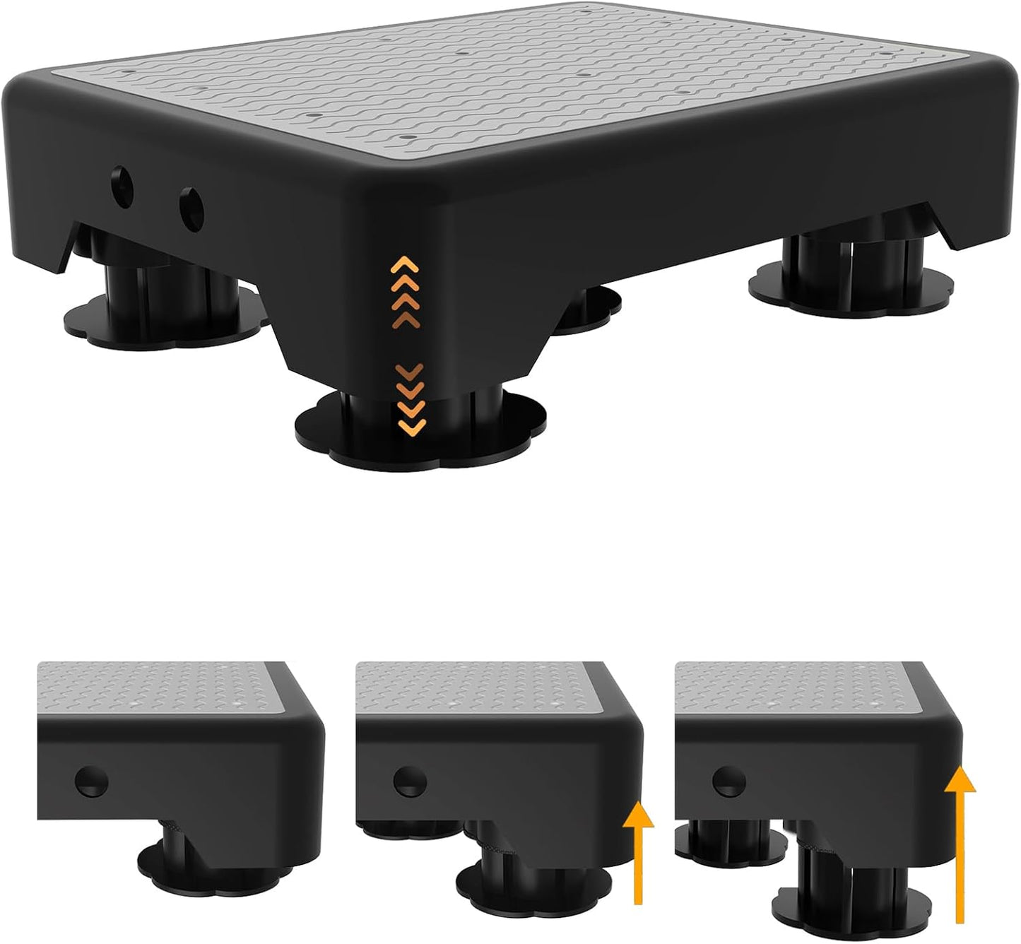 Adjustable Step Stool for Adults, Noctilucent Bed Step Stools, 660 LBS Capacity Non-Slip Safety Step Platform Indoor and Outdoor for Seniors and Kids, Wide Step Stools Elderly Assistance at Night