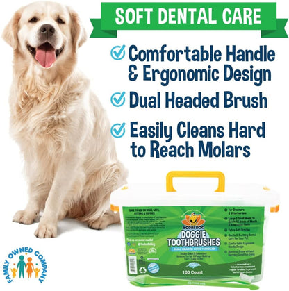 Bodhi Dog Toothbrush Combo Pack - Soft Finger & Dual-Ended Brushes - Gentle Bristles for Dogs & Cats - Easy Teeth Cleaning (6 Long & 6 Finger)