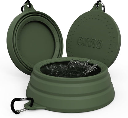 OHMO Spill Proof Collapsible Dog Water Bowl 24oz for Cars, No Splash Portable Bowls for Dog Travel, Dishwasher Safe, Pet Essentials for Road Trips, Cat Travel Accessories
