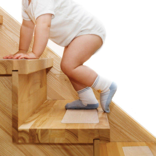 Butizone Stair Treads Non Slip 6" x 30", 15-Pack Pre-Cut Clear Anti Slip Strips for Wooden Steps Indoor, Transparent and Waterproof Grip Tape, Safety for Elderly, Children, and Dogs
