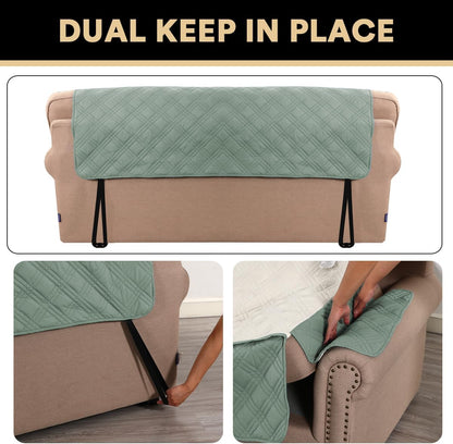 PrinceDeco 100% Waterproof Couch Cover for 3 Cushion Couch Sofa Pet Friendly Non-Slip Couch Cover for Dogs Washable Water Resistant Furniture Protector with Elastic Straps(Sofa 68", French Oak)