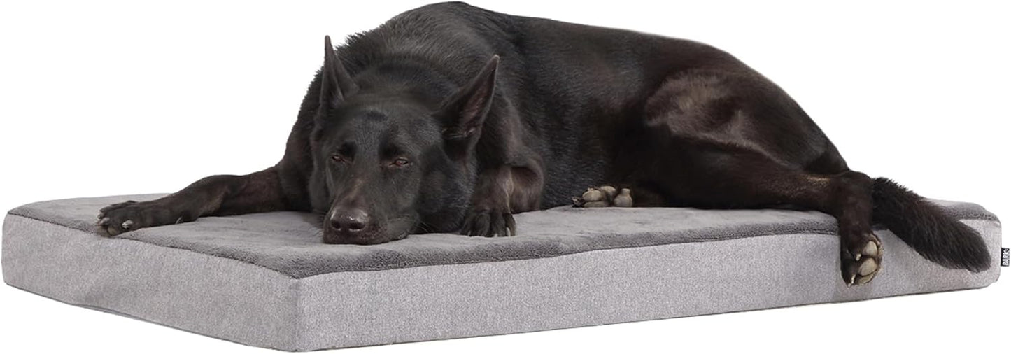 Barkbox Orthopedic Dog Bed with Memory Foam, Premium Comfort for Dogs and Puppies, Large Sized Dog Bed for Joint Relief and Restful Sleep, Durable and Easy to Clean - Grey, Large