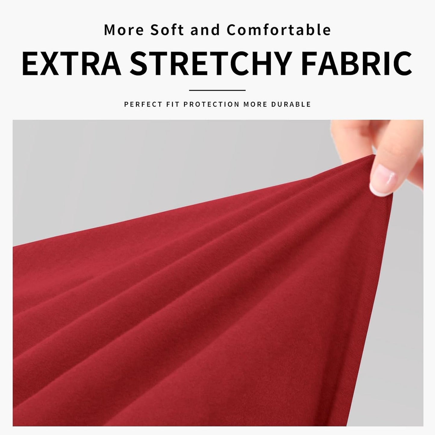 Easy-Going 100% Dual Waterproof 4 Pieces Stretch Soft Couch Cover for Dogs, Sofa Slipcover for 3 Separate Cushion Couch Leakproof Furniture Protector for Kids, Pets Dark Gray