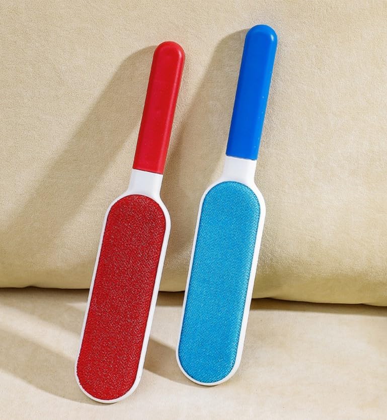 Double-Sided Self-Cleaning Lint Removers for Furniture, Clothes, Car Seats, Large Lint Remover Brush for Pet Hair, Lint, Dust, Dirt (Red)
