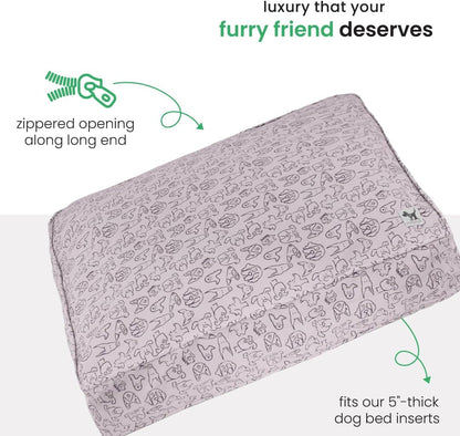 Molly Mutt Medium to Large Dog Bed Cover- Forever Young Print - Measures 27”X36”X5’’ - 100% Cotton - Durable - Breathable - Sustainable - Machine Washable Dog Bed Cover (Dd82b)