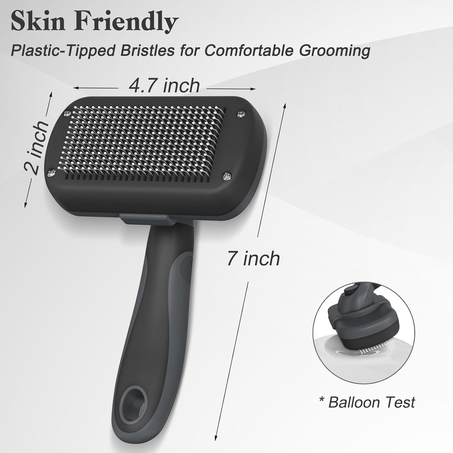 Swihauk Self Cleaning Slicker Brush for Dogs & Cats - Skin Friendly Deshedding and Grooming Brush for Haired Pets, Pet Supplies Accessory, Black