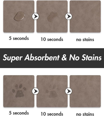 Absorbent Dog Food Mat-Cat Dog Mat for Food and Water Bowl, Quick Dry Pet Food Mat, No Stains Dog Feeding mat, Dog Accessories Pet Supplies Mat-Dog Water Bowl Mat for Messy Drinkers