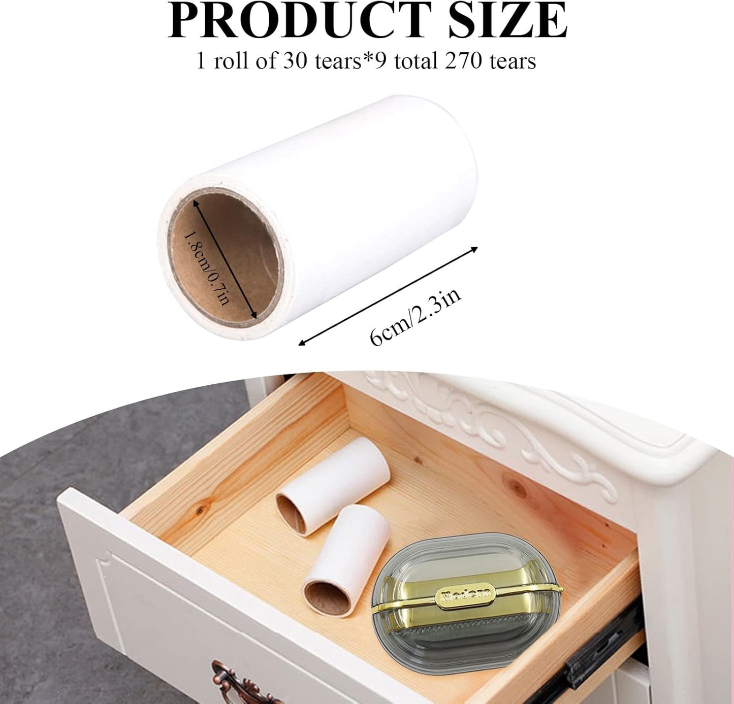 Double-Sided Travel Portable Lint Roller with Hand Strap, Reusable Mini Extra Sticky Dog Cat Pet Hair Remover, Luxury Lint Remover for Clothes Bag Dust Fuzz Fur with 4 Refills, Grey
