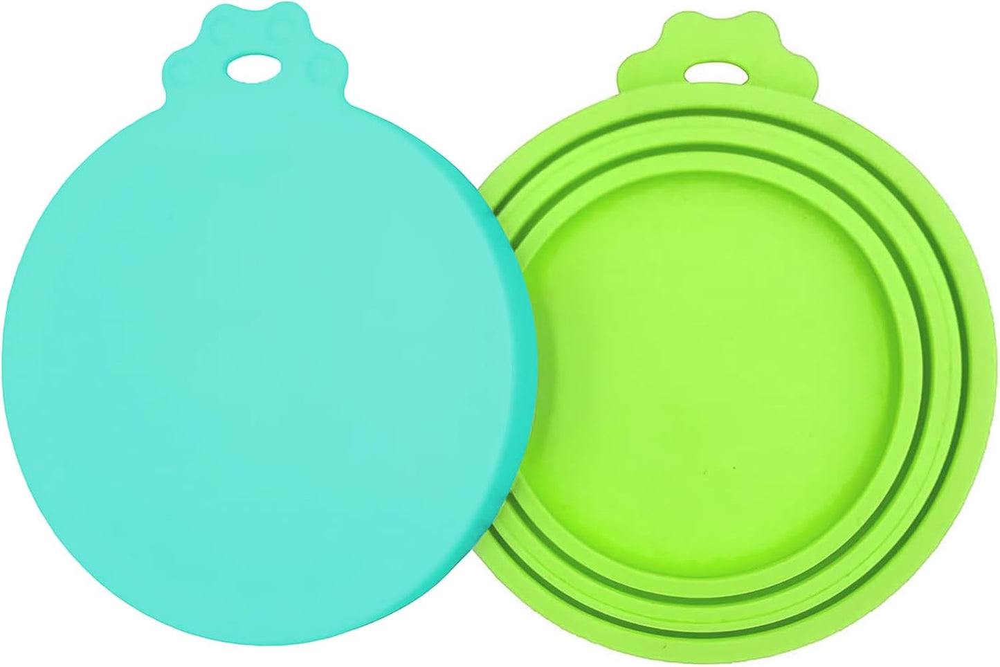 2 Pack Pet Food Can Covers, Silicone Universal Can Lids for Dog & Cat Food, BPA Free, One Fit Most Standard Size Food Cans Green/Blue