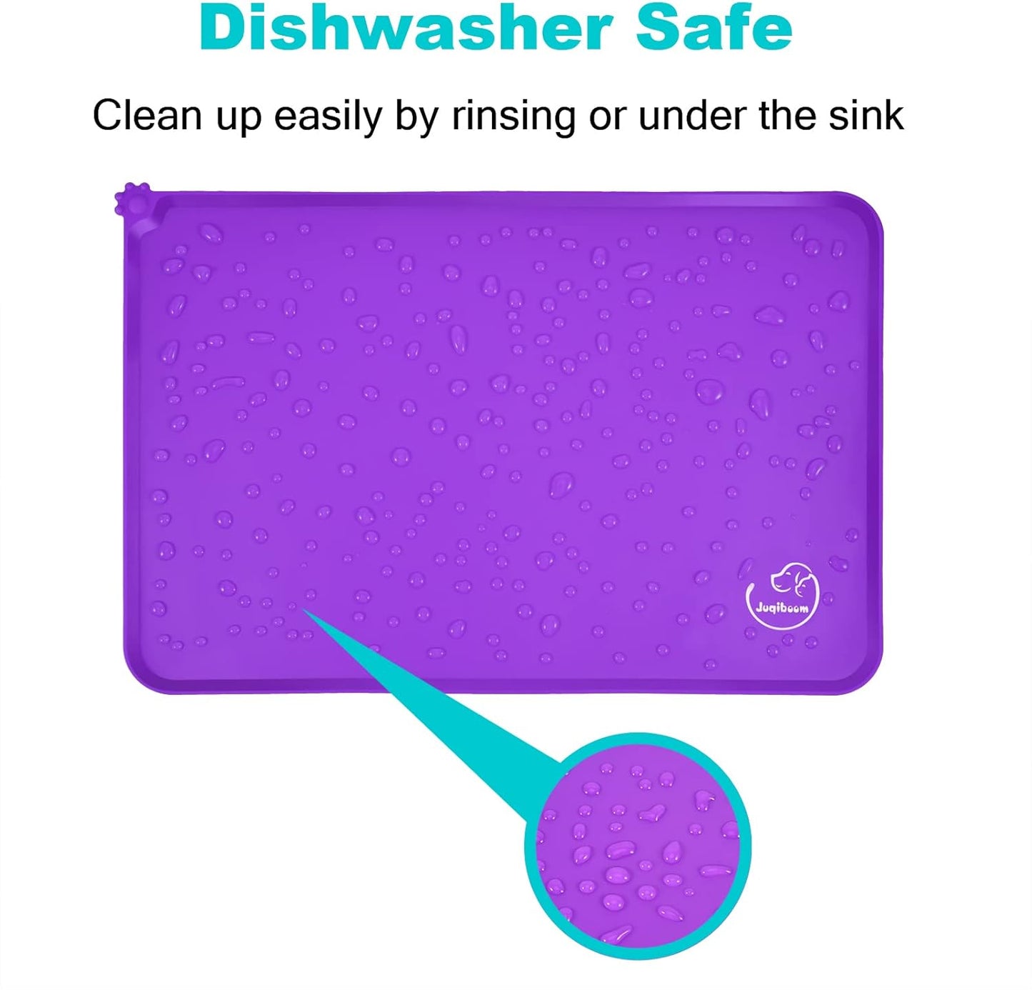 Silicone Waterproof Dog Cat Pet Feeding Mats, Non Slip, Easy Clean Pet Dog Cat Bowl Mats Placemat (18.5" x 11.5") Green
