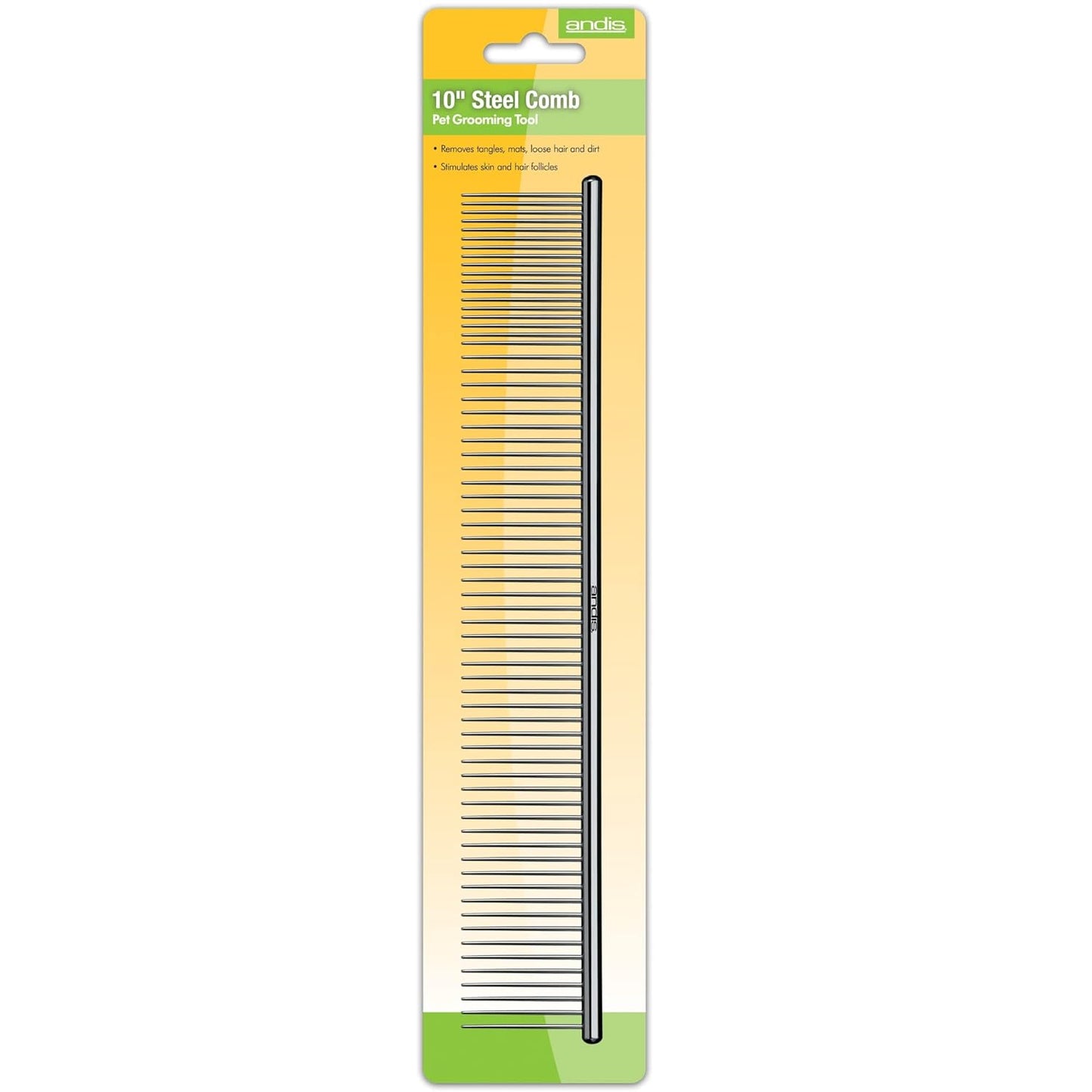Andis 68550 Stainless Steel Pet Grooming Comb – Dematting Tool for Knots, Mats & Loose Hair Removal, 7.5-Inch, Professional Grooming Performance