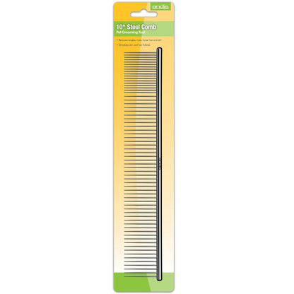 Andis 68550 Stainless Steel Pet Grooming Comb – Dematting Tool for Knots, Mats & Loose Hair Removal, 7.5-Inch, Professional Grooming Performance
