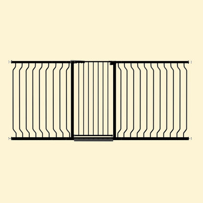 ALLAIBB White 40.55" Extra Tall Wide 57.48-73.62" Baby Gate Pressure Mounted Walk Through Child Kids Safety Toddler Tension Pet Dog Gates with Extension for Doorways Kitchen