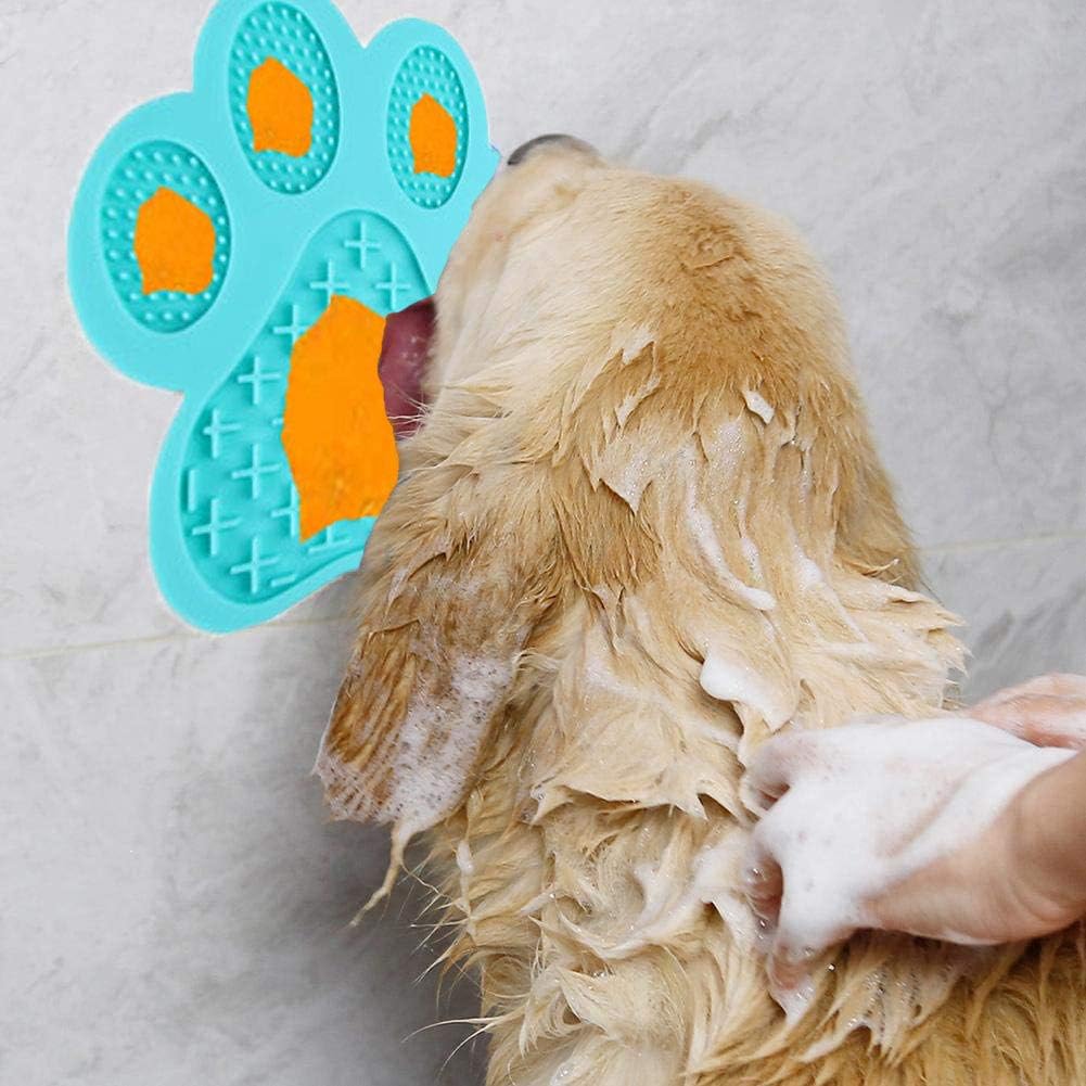 Dog Licking Mat for Anxiety Peanut Butter Slow Feeder Bowls Licking Pad with Strong Suction to Wall for Pet Bathing,Grooming,and Dog Training (Red)