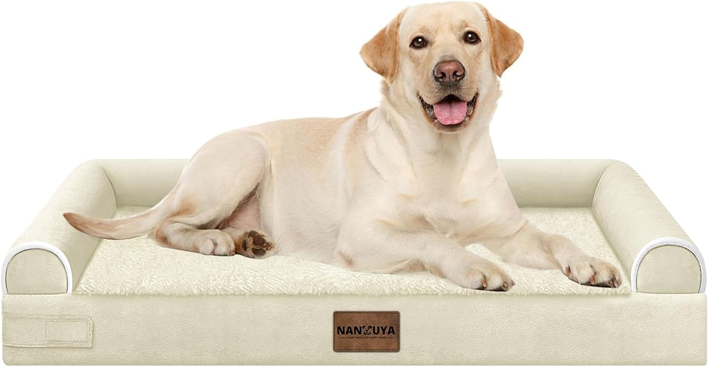 Large Dog Bed Orthopedic Washable: Beds Bolster XL Bed Large Big Dogs Memory Foam Couch Sofa Waterproof with Removable Cover