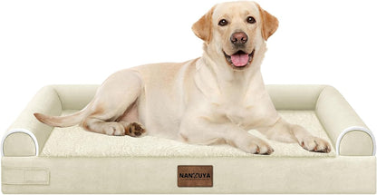 Large Dog Bed Orthopedic Washable: Beds Bolster XL Bed Large Big Dogs Memory Foam Couch Sofa Waterproof with Removable Cover