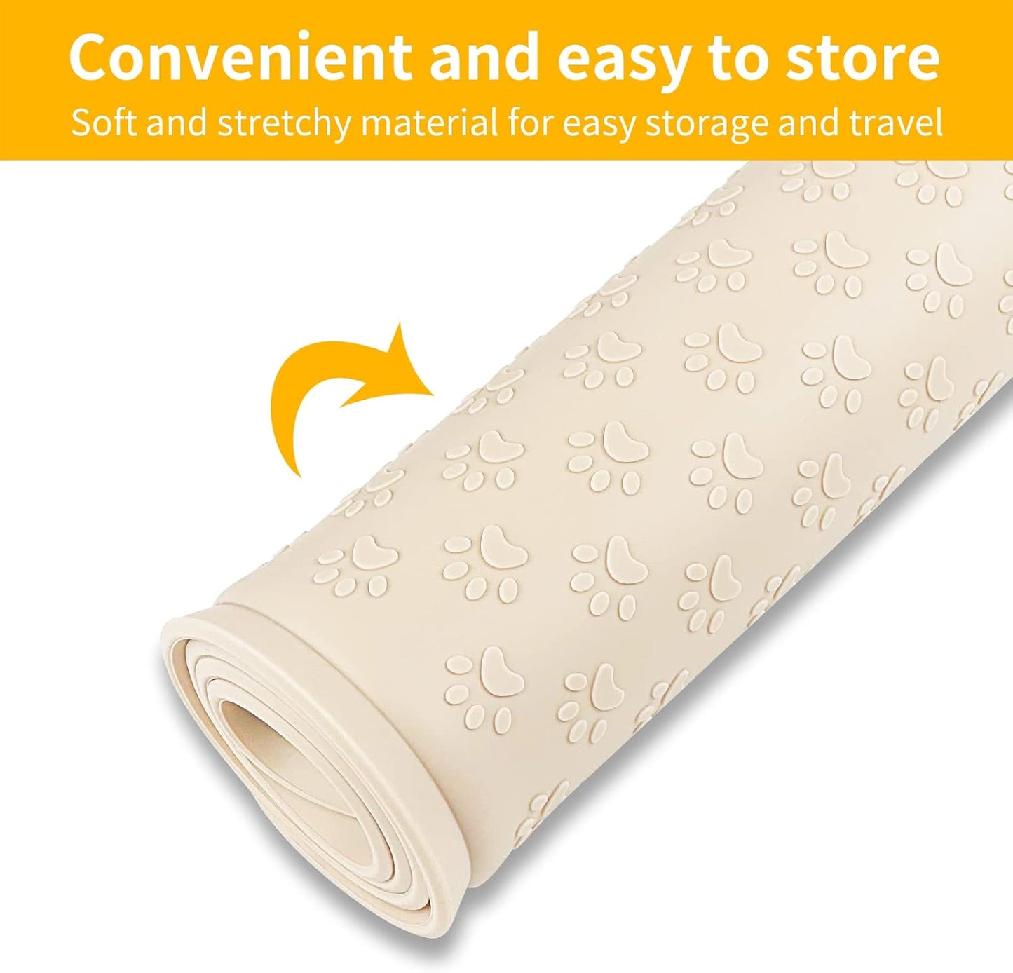 Ptlom Pet Placemat for Dog and Cat, Mat for Prevent Food and Water Overflow, Suitable for Small, Medium and Big Pet, 18" 12", Grey, Silicone
