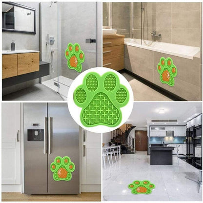 Dog Licking Mat for Anxiety Peanut Butter Slow Feeder Bowls Licking Pad with Strong Suction to Wall for Pet Bathing,Grooming,and Dog Training (Red)