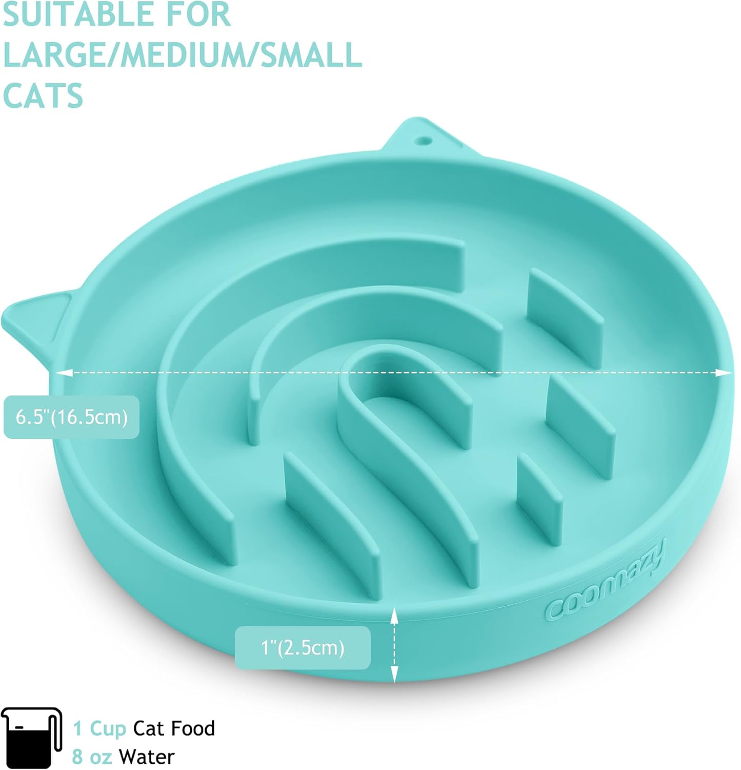 Coomazy Large Silicone Slow Feeder Dog Bowls, Interactive Puzzle Toy for Pets Food Training, Keeps Dogs Busy, Prevents Puppy Overeating (Dark Green, Large: 3.2Cup)