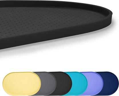 100% Waterproof 0.5" Raised Edge BPA Free Silicone Dog Food Mat, Pet Cat Feeding Mats Contain Spills Protects Floors, Placemats for Cats and Dogs Water Bowl Dishwasher. (Small, Gray)