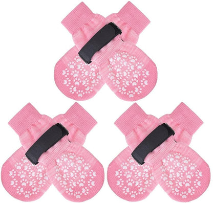 EXPAWLORER 6Pcs Anti-Slip Dog Socks to Prevent Licking Paws,Dog Shoes for Hot Pavement,Dog Booties Traction Control on Hardwood Floor,Boots & Paw Protectors, for Puppy Small Medium Large Senior Dogs