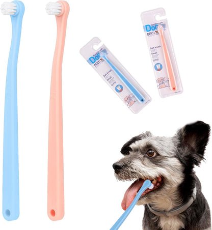 salbsever 4Pcs Dog Toothbrush Pet Toothbrush Soft Mini Cat Tooth Brush Puppy Tooth Brush, Travel Portable Mini Head Deep Clean Kit for Small Dog & Cat, Puppy, Kitten