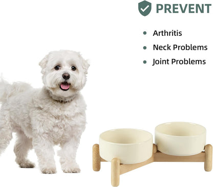 Havniva 8.3inch Ceramic Raised Dog Bowl with Stand, Elevated Dog Bowls for Large Breed Dog Food and Water Bowl Non-Slip Dog Dish Large Capacity Feeding Pet Water Bowl
