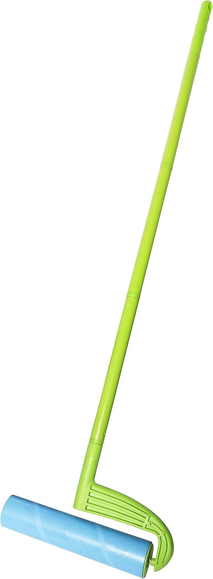 Leo 10-Inch Wide Lint Roller with Extendable Handle, Includes 1 Refill (25 Sheets), Extra Sticky for Pet Hair, Carpet & Floor Cleaning (1 Mega Roller)