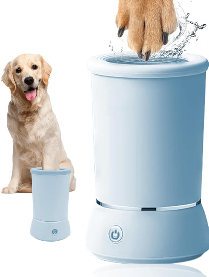 Automatic Dog Paw Cleaner for Dogs，Electric Dog Foot Paw Washer Cup and Massager，2 Speeds for Thorough Cleaning and USB Rechargeable,Pet Paw Feet Cleaner for Small Medium Dogs Cats (White)
