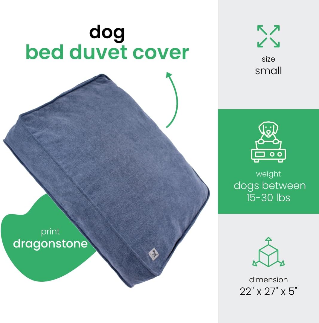 Molly Mutt Medium to Large Dog Bed Cover- Forever Young Print - Measures 27”X36”X5’’ - 100% Cotton - Durable - Breathable - Sustainable - Machine Washable Dog Bed Cover (Dd82b)