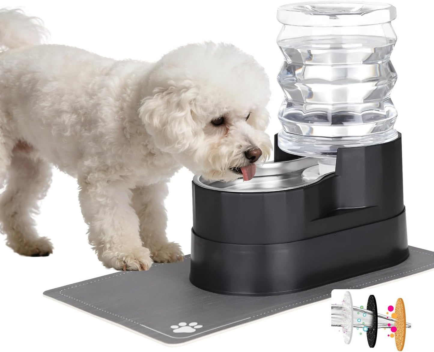 RIZZARI 8L Elevated Pet Water Dispenser – Stainless Steel Gravity Waterer with Auto-Refill Design for Medium and Large Dogs & Senior Pets -Comfortable Drinking Height for Living Rooms,Multi-Pet Homes