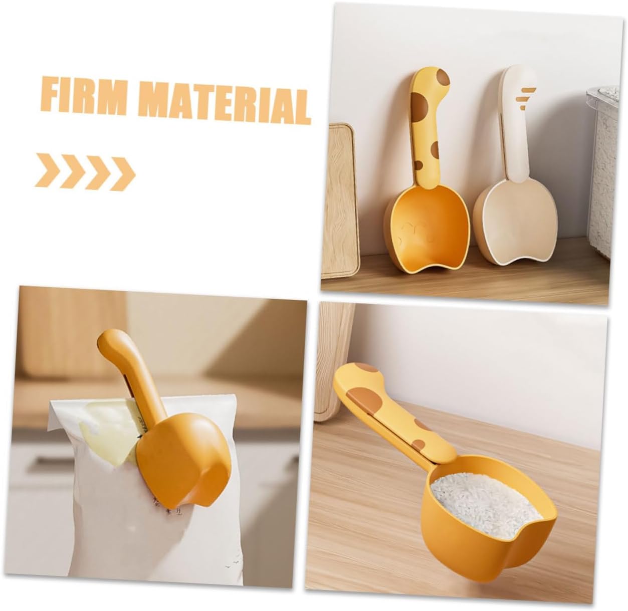 SHOWERORO 2pcs Rice Scoop Sealing Clip for Spoon Dog and Cat Food Multi-use Measuring Tool