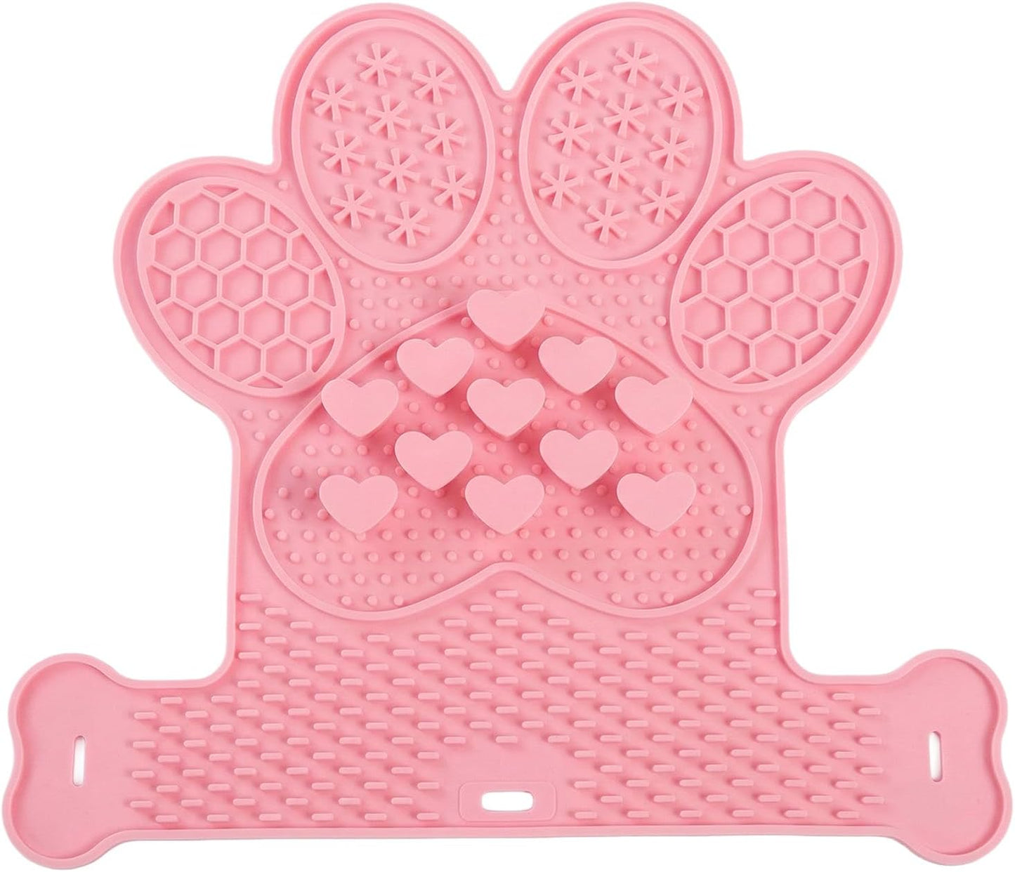 Dog Lick Mat with Suction Cups, Slow Feeder & Enrichment Mat for Dogs & Cats, Silicone Feeding Mat for Wet & Dry Food, Anxiety Relief, Mess-Free Foldable Pocket Design, Pink