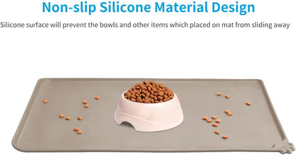 AUDWUD Silicone Waterproof Pet Feeding Mats,Anti Slip Bowl Pad,Dog Mat for Food and Water