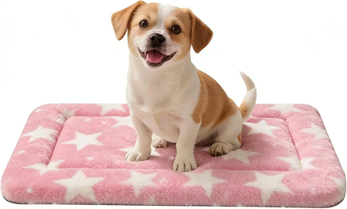 Dog Bed Mat, Reversible Crate Pad & Cute Dog Bed - Machine Washable Kennel Mat with Ultra Soft for Small Dogs (Cool/Warm), 24" x 18", Grey&Star