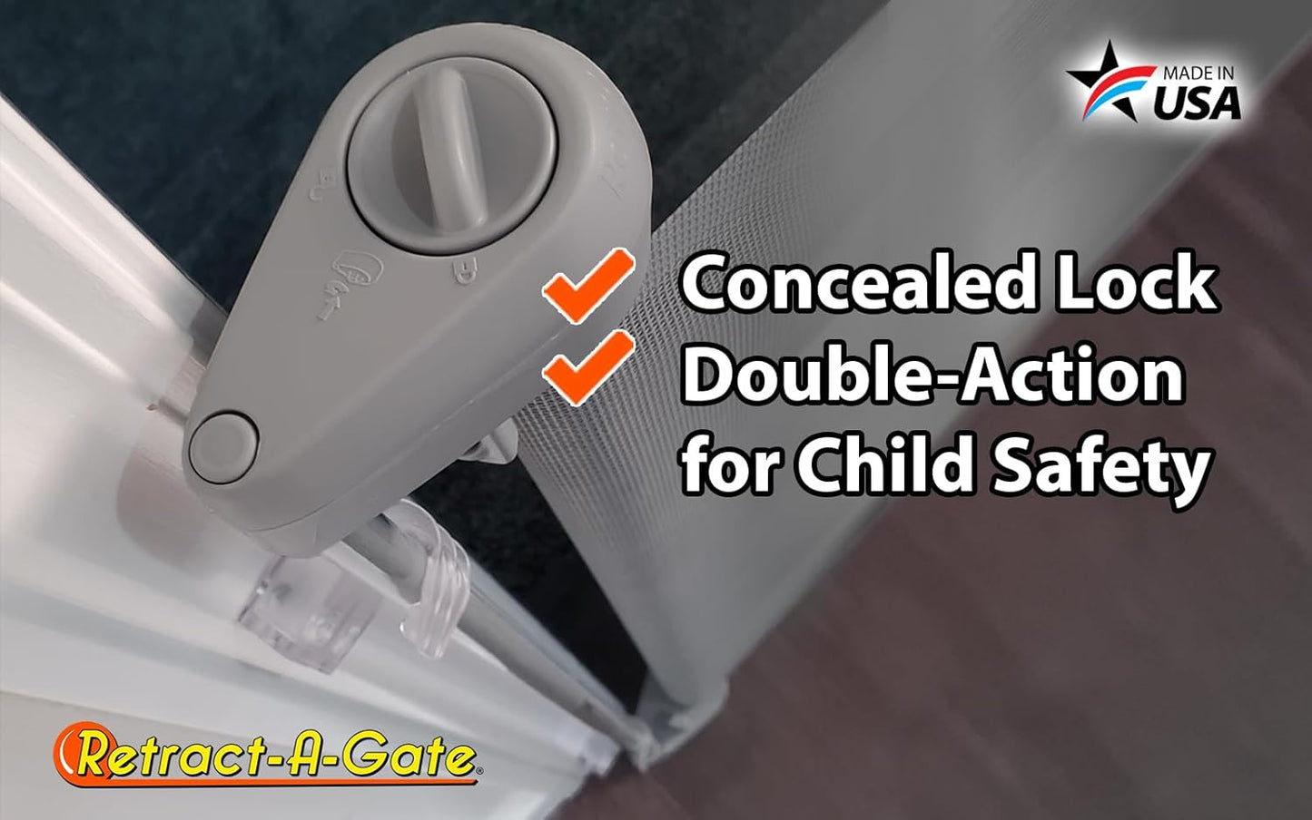Retract-A-Gate 52 inch White: The Original and only Made in USA Retractable Baby, Dog, & Cat Gate