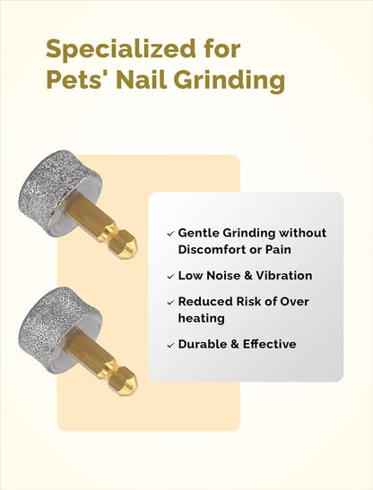 6-Speed Dog Nail Grinder & 3 Grinding Heads Super Quiet 45dB with 2 LED Lights 12000RPM Pet Nail Grinder& 3 Grinding Ports Dog Nail Trimmer for Large Medium Small Dogs with Dust Cap