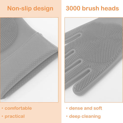 Pet Grooming Gloves, Dog Washing Gloves with High-Density Teeth, Heat Resistant Silicone Dog Bath Scrubber with Enhanced Five Finger Design, Bathing and Massaging for Dogs and Cats