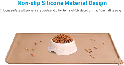 AUDWUD Silicone Waterproof Pet Feeding Mats,Anti Slip Bowl Pad,Dog Mat for Food and Water