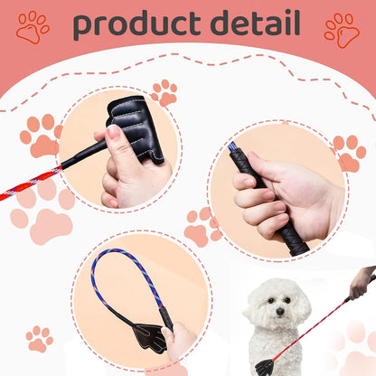 2 Pack 17" Lightweight Dog Training Stick Pole, Puppy Training Tools Whip with Anti-Slip Handle, Outdoor and Indoor Exercise Interactive Dog Pole for Small Medium Dogs