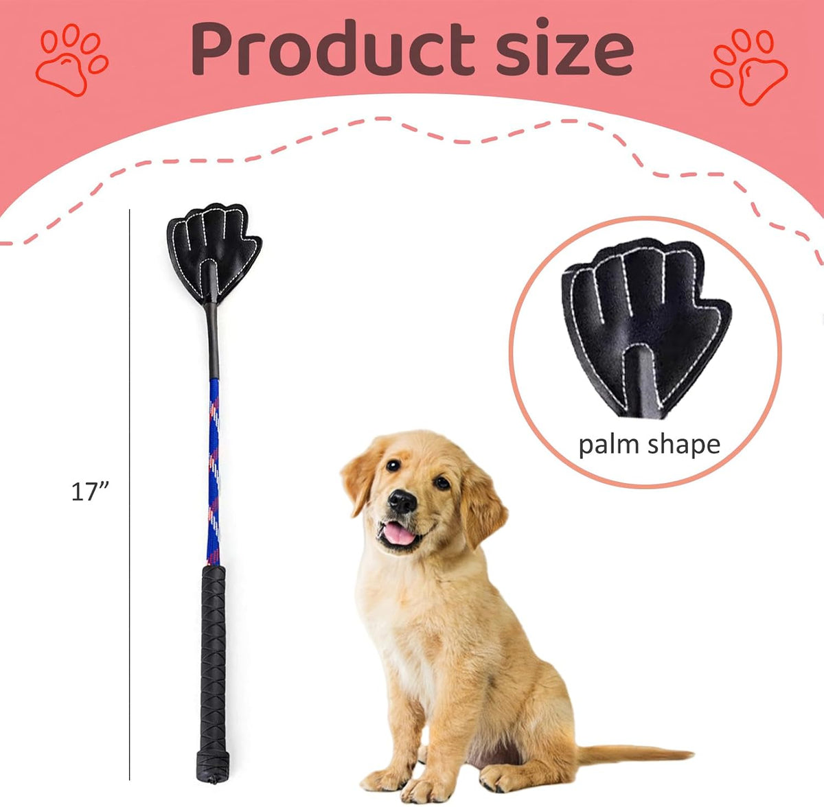 2 Pack 17" Lightweight Dog Training Stick Pole, Puppy Training Tools Whip with Anti-Slip Handle, Outdoor and Indoor Exercise Interactive Dog Pole for Small Medium Dogs