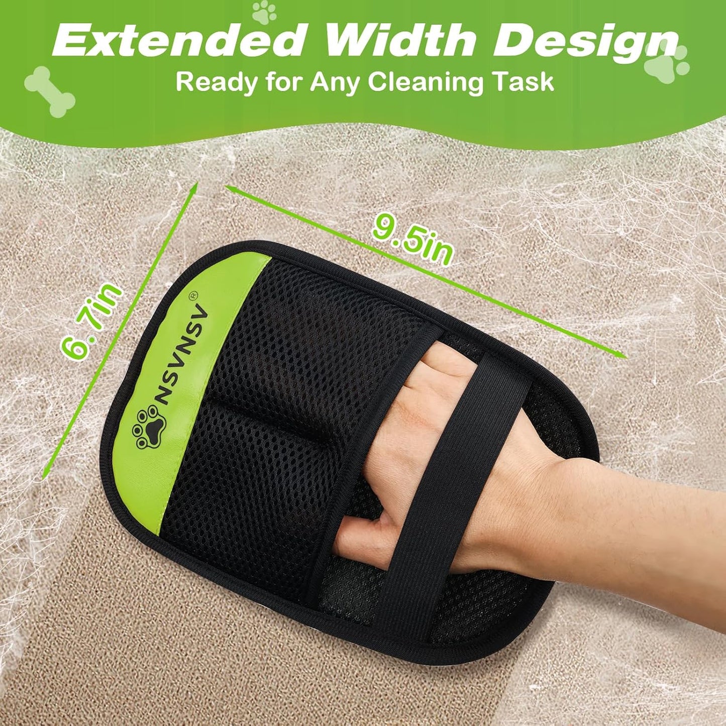 NSVNSV Pet Hair Removal Glove for Dog and Cat, Reusable Pet Hair Remover, Magic Brush Pet Hair Removal Tool, Pet Grooming Gloves for Couch, Clothing, Carpet, Furniture, Car Seats, Blue, 1pcs