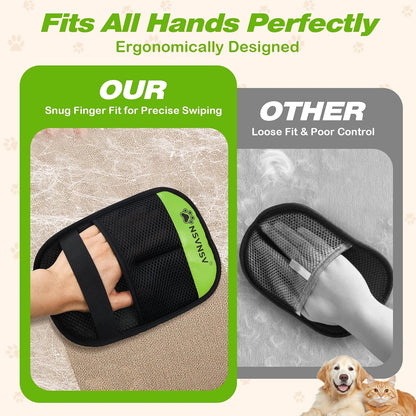 NSVNSV Pet Hair Removal Glove for Dog and Cat, Reusable Pet Hair Remover, Magic Brush Pet Hair Removal Tool, Pet Grooming Gloves for Couch, Clothing, Carpet, Furniture, Car Seats, Blue, 1pcs