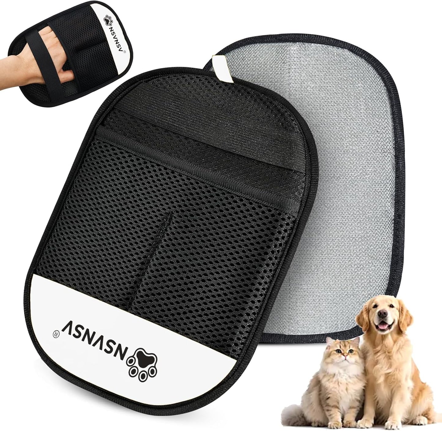 NSVNSV Pet Hair Removal Glove for Dog and Cat, Reusable Pet Hair Remover, Magic Brush Pet Hair Removal Tool, Pet Grooming Gloves for Couch, Clothing, Carpet, Furniture, Car Seats, Blue, 1pcs